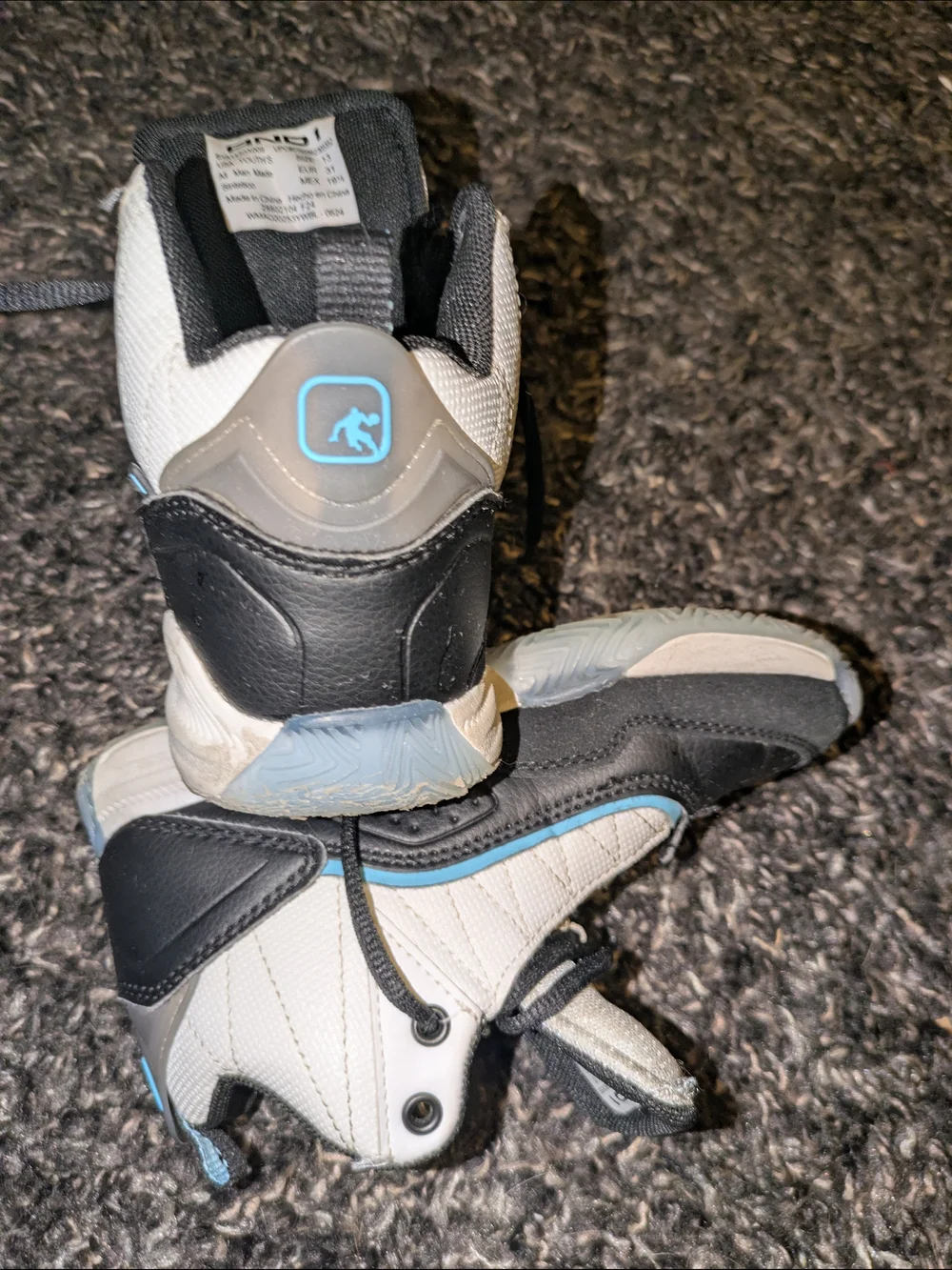 And1 Kids Black, White & Light Blue High-Top Sneakers - Youth Athletic Shoes